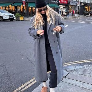 OAK + FORT OVERSIZED WOOL BLEND COAT